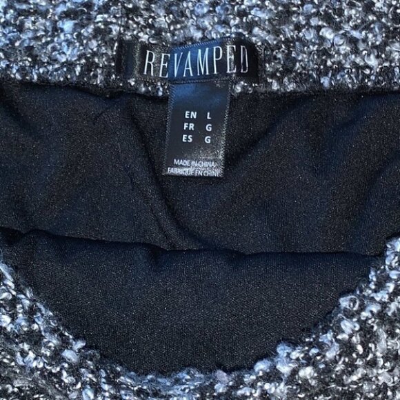 Revamped gray matching set turtleneck long sleeves sweater and skirt XL/L - Picture 7 of 10